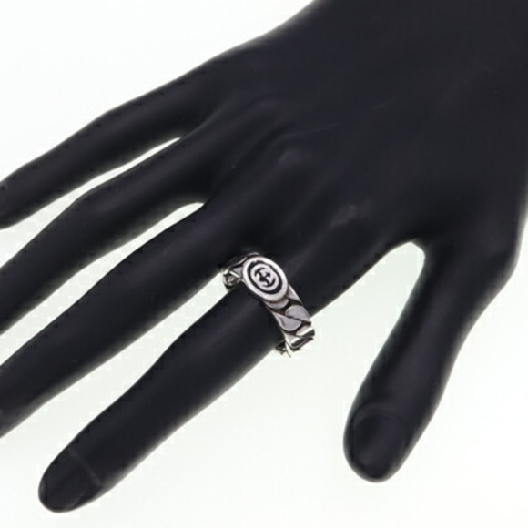 GUCCI Ring Interlocking G Gormet Chain 678656 SV Sterling Silver 925 Size 19 No. - Picture 5 of 5